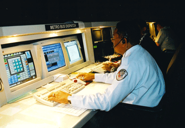 Metro police in control room