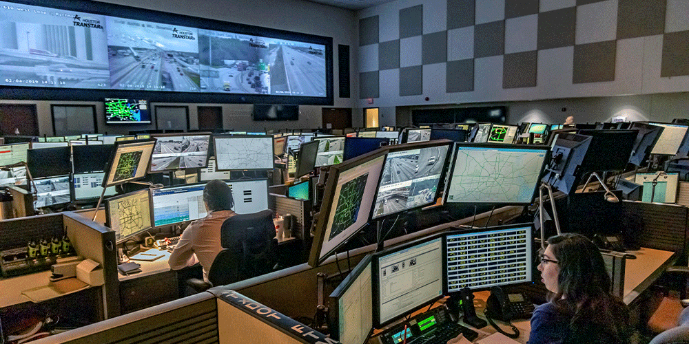 Image of TXDOT in TranStar Control Room