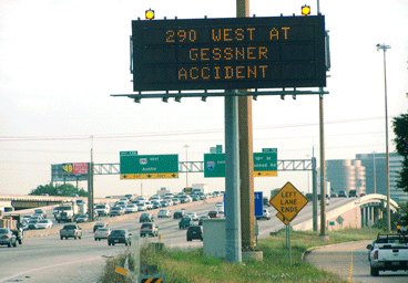 ITS messaging on roadway