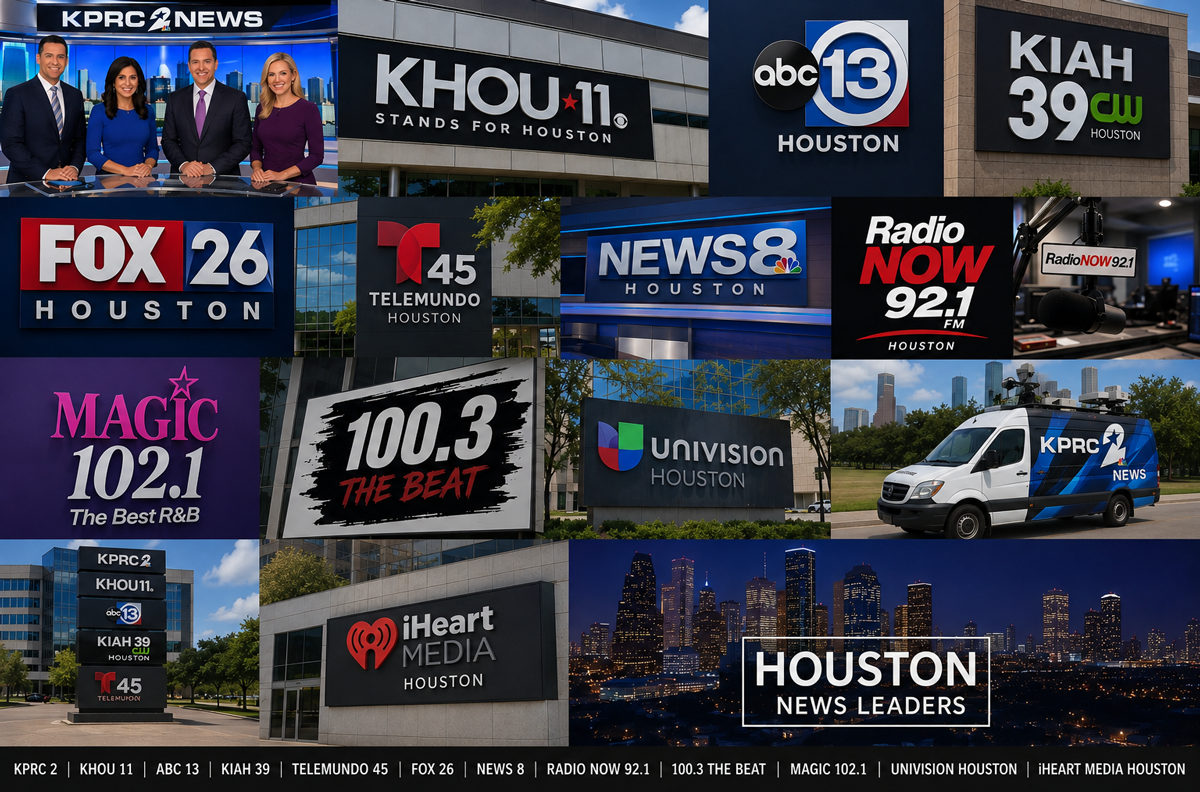 Collage of news stations