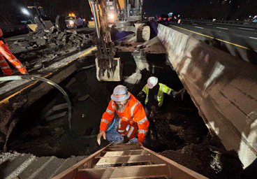 TXDOT working on collapsed road